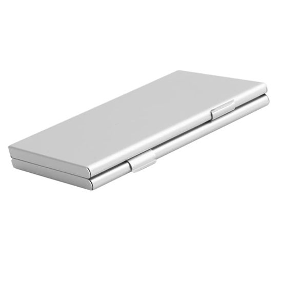 Picture of Lizusidtsy Aluminum Alloy SD & TF Card Holder Case Double-Layer Large Capacity with EVA Slots for 6 SD Cards and 12 TF Cards Silver Aluminum EVA 1 Pcs, 500453758