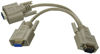 Picture of CableWholesale VGA Y Splitter Cable, One HD15 VGA to Two HD15 VGA Female Connectors on Monitor Y Cable, 28 AWG Single Shielded VGA Splitter Cord, Beige, 8 Inch