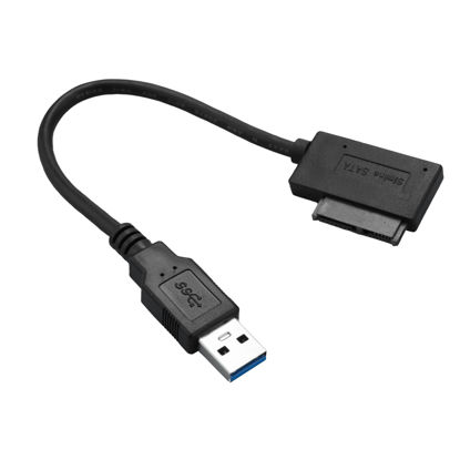 Picture of Luejnbogty USB 3.0 to 7+6 13Pin Slimline SATA Laptop CD/DVD ROM Optical Drive Adapter Cable, black, 175626