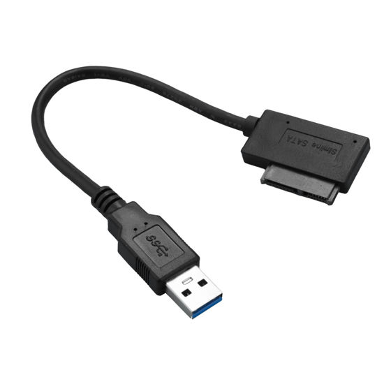 Picture of Luejnbogty USB 3.0 to 7+6 13Pin Slimline SATA Laptop CD/DVD ROM Optical Drive Adapter Cable, black, 175626