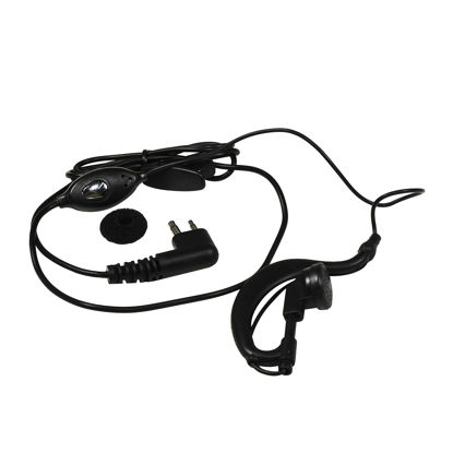 Picture of HQRP External Ear Loop 2-Pin Headset with Push-to-Talk Microphone Compatible with Motorola GTI, GTX, LTS-2000, VL-130, PMR-446, ECP-100, PR-400, Mag One BPR-40, EP-450, AU-1200, AV-1200