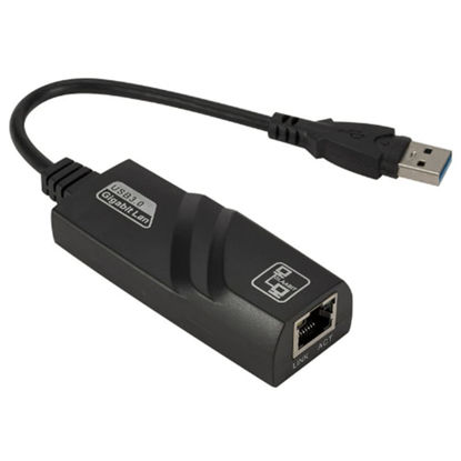 Picture of Srutueo USB 3.0 to Gigabit LAN Card USB Ethernet Adapter 1000 Mbps Network Card for Android Tv Laptop Desktop, Black, 500370744