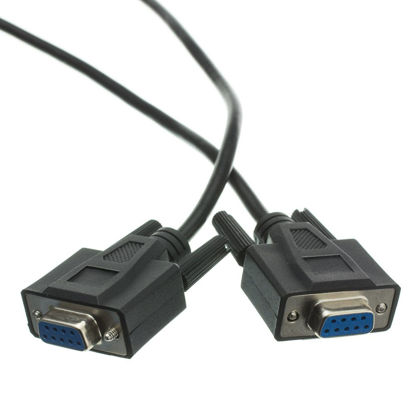 Picture of CableWholesale 6 feet DB9 Female Serial Cable, DB9 Female to Female, UL rated, 9 Conductor, 1:1, Black, 9 Pin Serial Cable Female to Female, DB9 RS232 Female to Female Cable