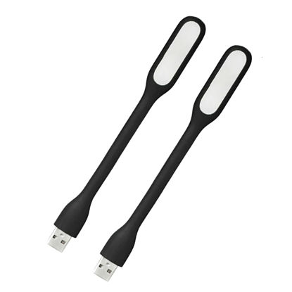 Picture of Sokelinn-six Mini USB Light, Portable Book Reading Lamp with 6 LEDs Protect Eyesight, USB Powered for Power Bank Computer Laptop Flexible Bendable Night Light-2 Pack (Black)