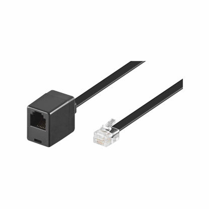 Picture of goobay Wentronic Modular Extension Cable 6 Pin RJ12 Plug to RJ12 Socket 6 m Black