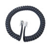 Picture of Cablesys Coiled Telephone Handset Cord for Use with PBX Phone Systems, VoIP Telephones - 6 Ft Uncoiled, Rj22, 1.5 Inch Lead on Both Ends, Metal Gray