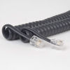Picture of Cablesys Coiled Telephone Handset Cord for Use with PBX Phone Systems, VoIP Telephones - 6 Ft Uncoiled, Rj22, 1.5 Inch Lead on Both Ends, Metal Gray