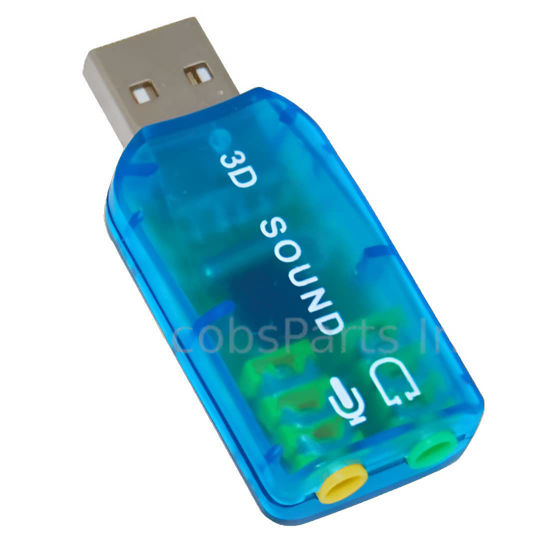 Picture of JacobsParts USB Sound Adapter External Audio Card Stereo Output and Mic Input 3.5mm Aux Jack for Windows and Mac