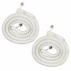 Picture of iMBAPrice (Pack of 2) 3 to 25 Feet Long White Color Coiled Telephone Phone Handset Cable Cord