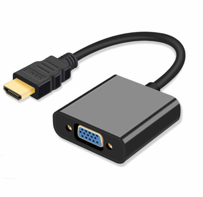 Picture of Cyclotronix HDMI Male to VGA Female Adapter Gold Plated Compatible for Computer, Desktop, Laptop, PC, Monitor, Projector, HDTV, Chromebook, Raspberry Pi, Roku, Xbox and More