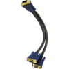 Picture of Legrand - C2G HD 15 Male to Female SXGA Monitor Cable, Black Y Monitor Cables, 1 Foot VGA Y-Cable, 1 Count, C2G 29610