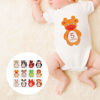 Picture of Biitfuu 12Pcs Baby Monthly Sticker Milestone Memories Photo Props Cartoon Animal Shaped for 1-12 Month Newborn Boys Girls