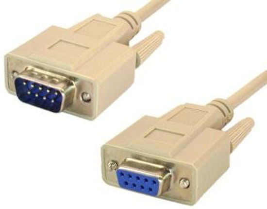 Picture of DB9 9 pin Serial RS232 Extension M/F Male to Female Cable (6 Foot)