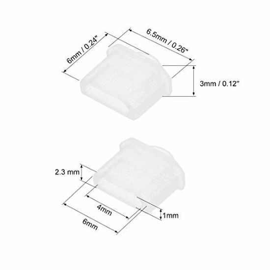 Picture of uxcell 10pcs Micro HDMI Silicone Protectors Male Port Anti Dust Cap Cover Clear