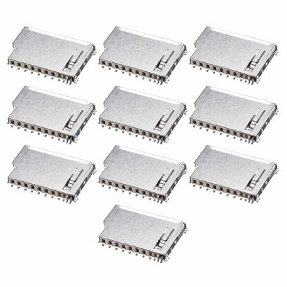 Picture of uxcell SD Memory Card Socket Short Body 11 Pin PCB Mount Connector 10pcs