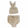 Picture of Cute Newborn Baby Photography Props Infant Boy Girl 1st Birthday Cake Smash Easter Bunny Outfits Handmade Crochet Knitted Rabbit Photo Shoot Costume Beanie Hat Diaper Cover Accessory Shorts + Cap