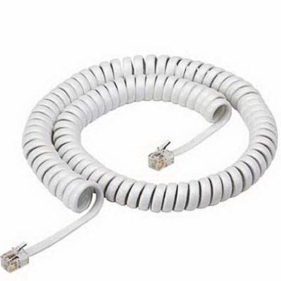Picture of Bistras 15' Foot White Coiled Telephone Phone Handset Cable Cord