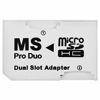Picture of SANOXY Dual MicroSD to MS PRO DUO Adapter (Black) for Sony PSP, Converts Two MicroSD or MicroSDHC Cards to one Memory Stick Pro Duo Card (Bulk Packaged)