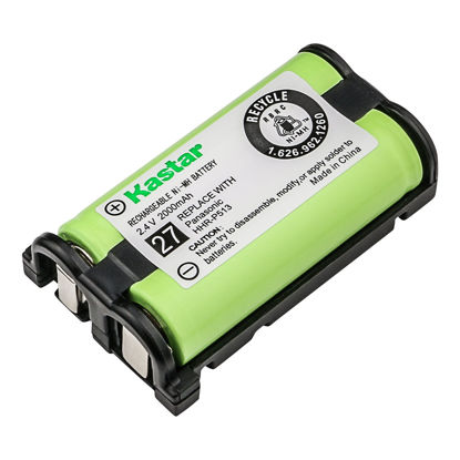 Picture of Kastar Cordless Phone Battery Type 27 2.4V Ni-MH 2000mAh Replacement for Panasonic HHR-P513 HHR-P513A HHR-P513A1B HRR-P513A1B and Panasonic KX-TG2258 KX-TG2235 KX-TG2238 KX-TG2248 KX-TG2249