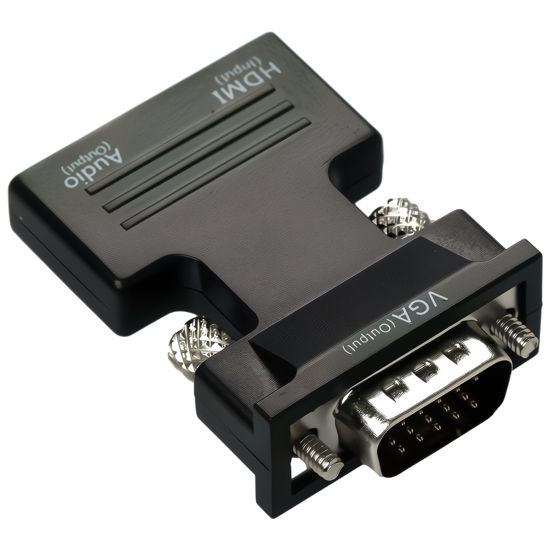 Picture of JacobsParts HDMI to VGA Converter with Audio Port Connect HDMI Device to Old VGA TV or Projector