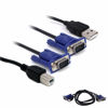 Picture of CableVantage USB VGA KVM Switch Computer Cable, 15 Pin VGA Cable Male to Male and USB A to B Printer Cable Cord for PC Printer Keyboard Mouse Monitor 5ft/1.5m
