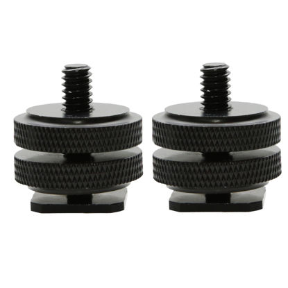 Picture of Foto&Tech 2 Pieces 1/4-Inch 20 Tripod All Metal Tripod Screw to Hot Shoe/Cold Shoe Adapter