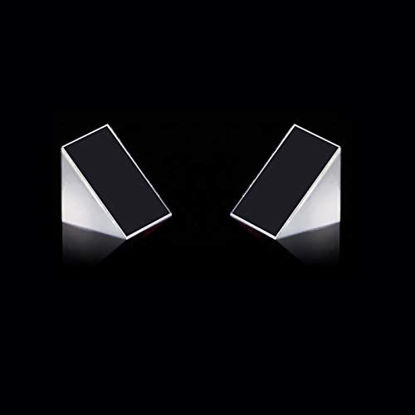 Picture of GARPROVM Triangular Prism, 90 Degree Total Reflection Isosceles Right Angle Aluminized Optical Mirror Black Prism