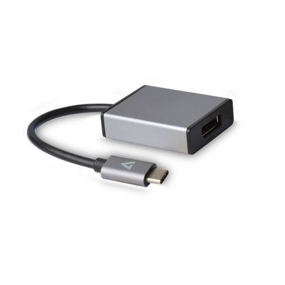 Picture of V7 USB-C (m) to Displayport (f) Adapter - Grey Aluminum - V7UCDP-ALUGR-1NC
