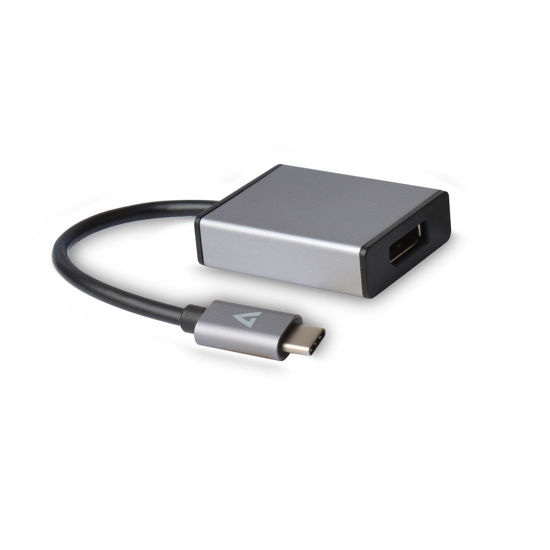 Picture of V7 USB-C (m) to Displayport (f) Adapter - Grey Aluminum - V7UCDP-ALUGR-1NC
