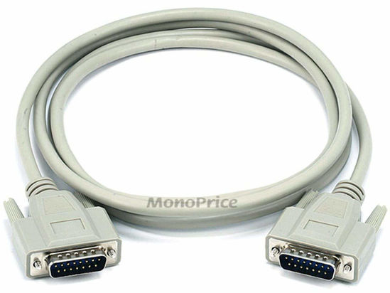 Picture of Monoprice 6ft DB15 M/M 1:1 Molded Cable - Beige