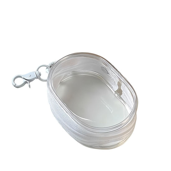 Picture of Charging Cable Storage Bag - Transparent Compact Organizer for Travel, Data Cables, Headphones & More | Mini Cord and Charger Organizer (B-White)