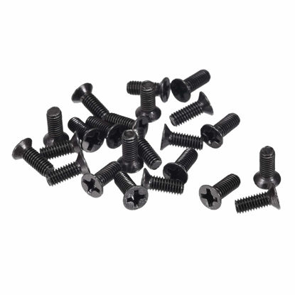 Picture of uxcell M3 x 8mm Phillips Screw Fastener Black for Laptop PC TV Fan Switch 150pcs