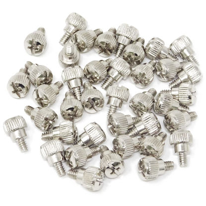 Picture of Honbay 40PCS 6#-32x5 M3.5 PC Computer Case Thumbscrews Thumb Screws (White Nickel)