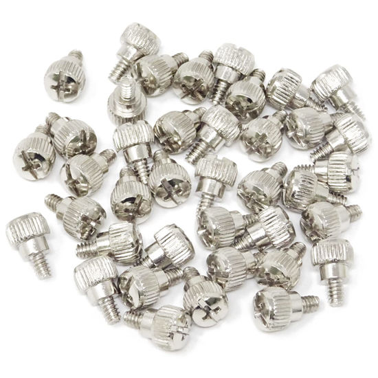 Picture of Honbay 40PCS 6#-32x5 M3.5 PC Computer Case Thumbscrews Thumb Screws (White Nickel)