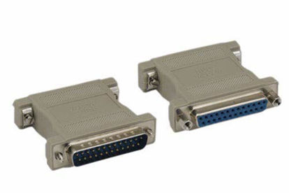 Picture of KENTEK DB25 Male to Female M/F Molded Null Modem Adapter Changer Coupler RS-232 Crossover Type Data Transfer DTE DCE