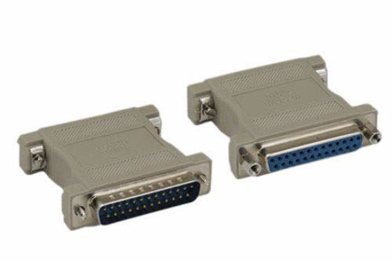 Picture of KENTEK DB25 Male to Female M/F Molded Null Modem Adapter Changer Coupler RS-232 Crossover Type Data Transfer DTE DCE