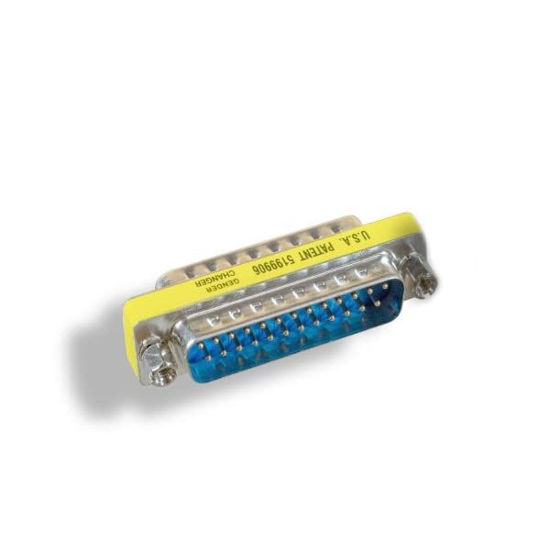 Picture of KENTEK Mini DB25 25 Pin Male to Male M/M Parallel Serial Printer Port Mini Adapter Changer Coupler RS-232 Straight Through