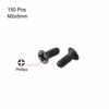 Picture of uxcell M2 x 5mm Phillips Screw Fastener Black for Laptop PC TV Fan Switch 150pcs