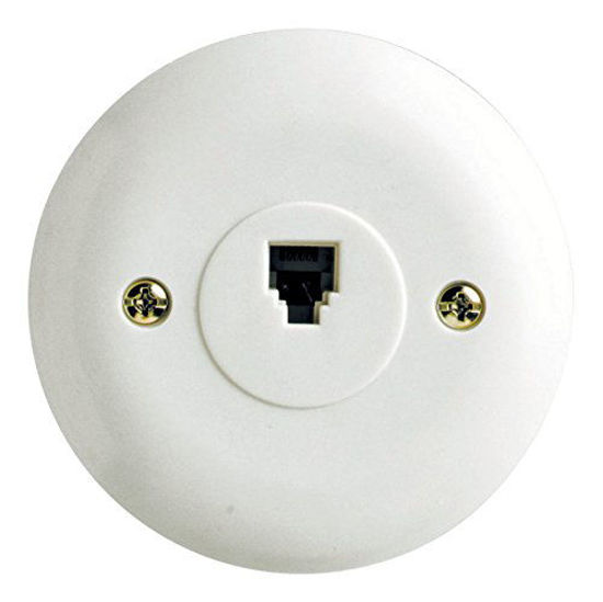 Picture of AUDIOVOX TP248WHN Round Wall Phone Jack, White