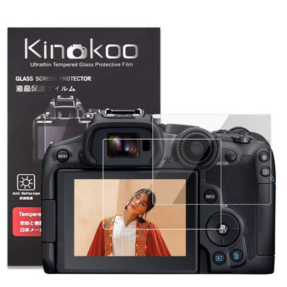 Picture of kinokoo EOS R6 R7 Screen Protector, 0.25mm Thickness Tempered Glass Film for Canon EOS R7/R6 DSLR Camera - EOS R6/R7 Screen Film Crystal Clear Bubble-free/Anti-scratch(2 pack)