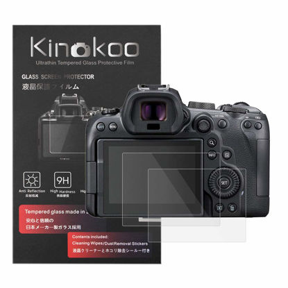 Picture of kinokoo Screen Protector for Canon EOS R6 / EOS R6 II camera, 0.25mm 9H Hardness Tempered Glass Film for Canon EOS R7 camera - Bubble Free& Anti-Scratch&Anti-Finger Print (2 Pack)