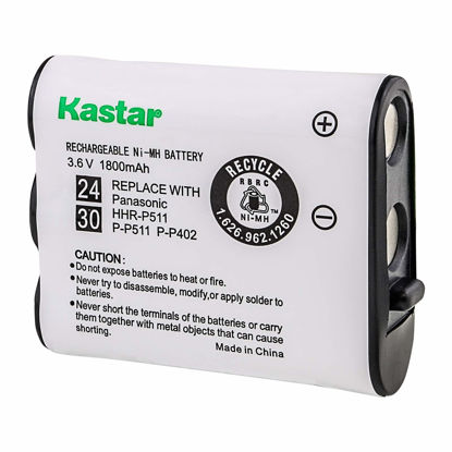 Picture of Kastar Battery Replacement for Panasonic N4HKGMA00001 Cordless Phone Battery and Panasonic P-P511, HHR-P511, Type 24 Rechargeable Battery