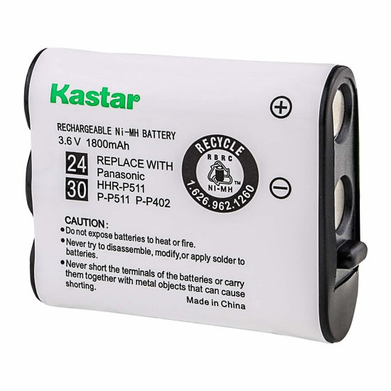 Picture of Kastar Battery Replacement for Panasonic N4HKGMA00001 Cordless Phone Battery and Panasonic P-P511, HHR-P511, Type 24 Rechargeable Battery