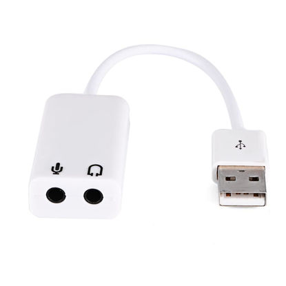 Picture of HERCHR USB Sound Card Audio Adapter, 7.1 USB to Audio Jack Adapter for PC Laptops Desktops, Plug and Play No Drivers Needed USB Audio Adapter Headphone Microphone USB External Stereo Sound Adapter