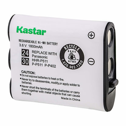 Picture of Kastar Ni-MH Cordless Phone Battery Replacement for Panasonic P-P511 PP511 P-P511A PP511A PP511A/1B HHR-P511 Type 24, HHR-P402 HHRP402 HHR-P402A HHRP402A Type 30, N4HKGMA0001 N4HKGMA00001