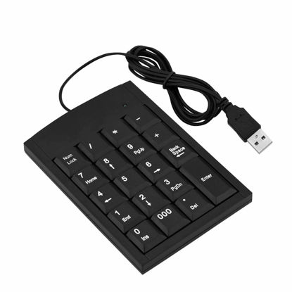 Picture of Zyyini USB Numeric Keypad, Wired Number Pad, Portable Mini Number Keyboard, Computer Keyboards, with Touch Button, Plug and Play, for Laptops, Desktops and PC