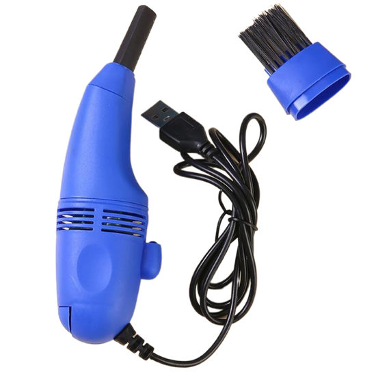 Picture of Handheld Vacuum Cleaner Keyboard Vacuum Cleaner Portable Mini Desktop Vacuum Long Lasting Handheld Vacuum Cleaner with USB Cord, Nozzle ＆ Brush, Mini Vacuum Cleaner for Cleaning Laptop Dust