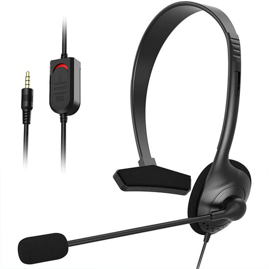 Picture of caralin USB Headset with Microphone Single-Sided Computer Headphone Lightweight Call Center Headset for PC/Laptop/Computer Abs, Black