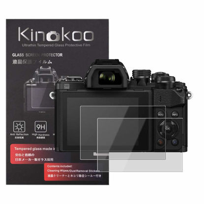 Picture of kinokoo Tempered Glass Film for Olympus E-PL10/E-M5III/E-M1/E-M1 Mark II/E-M5 Mark II/E-M10 Mark II/Mark III Crystal Clear Film Olympus Screen Protector Bubble-free/Anti-scratch(2 pack)