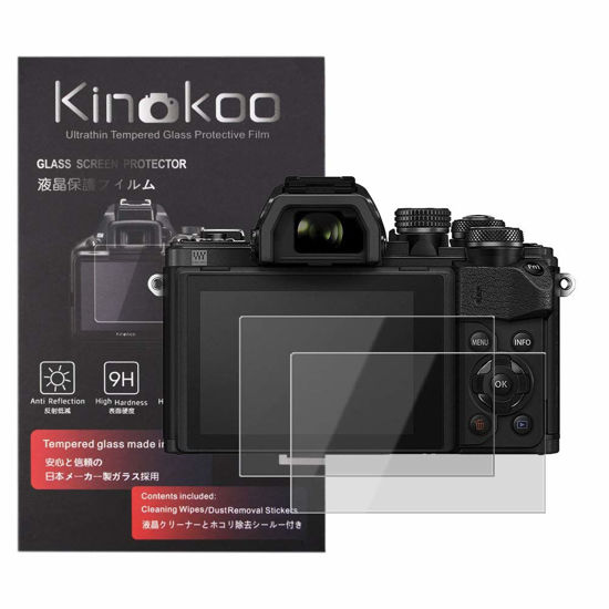 Picture of kinokoo Tempered Glass Film for Olympus E-PL10/E-M5III/E-M1/E-M1 Mark II/E-M5 Mark II/E-M10 Mark II/Mark III Crystal Clear Film Olympus Screen Protector Bubble-free/Anti-scratch(2 pack)